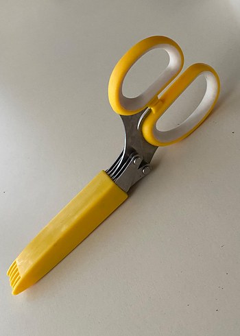 Ikea Sarı Saplı Çok Bıçaklı Mutfak Makası