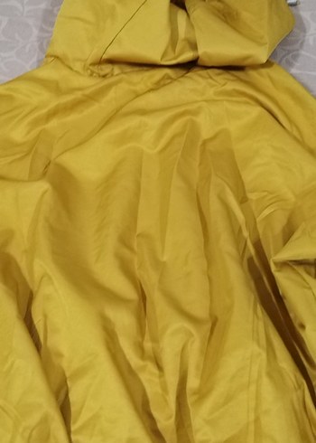 Sarı Fermuarlı Midi Boy Kadın Yağmurluk - Görsel 3