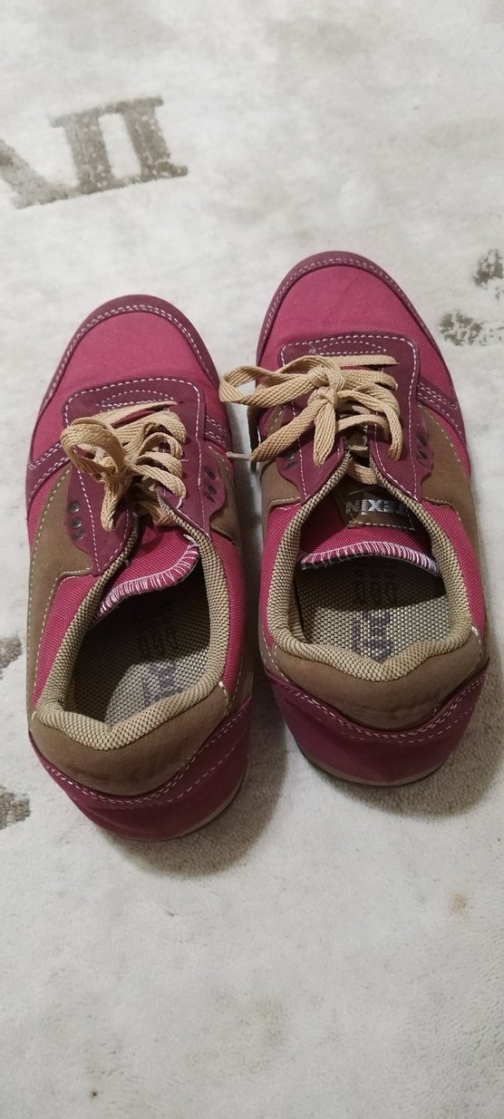 Bordo Süet Dolgu Topuklu Bağcıklı Spor Ayakkabı - Görsel 2