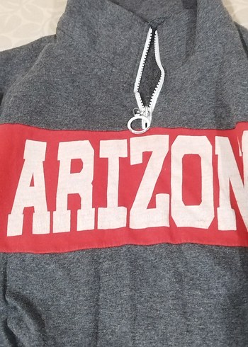 Kadın Gri Yarım Fermuarlı Sweatshirt - Görsel 2