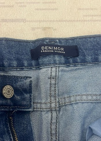 Kadın Mavi Denim Midi Boy Fermuarlı Jean - Görsel 2