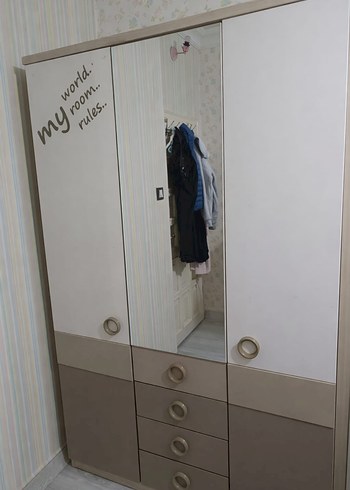 Çocuk Odası Bej ve Gri Gardırop #gençodası #ucuz - Görsel 2