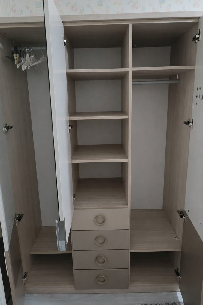 Çocuk Odası Bej ve Gri Gardırop #gençodası #ucuz - Görsel 3