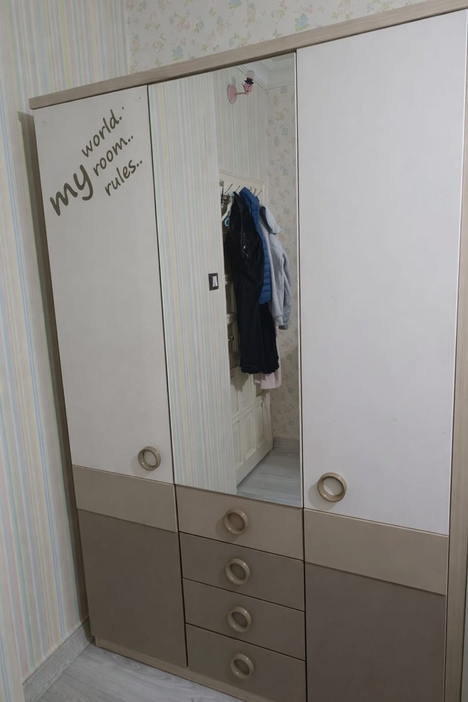Çocuk Odası Bej ve Gri Gardırop #gençodası #ucuz - Görsel 2