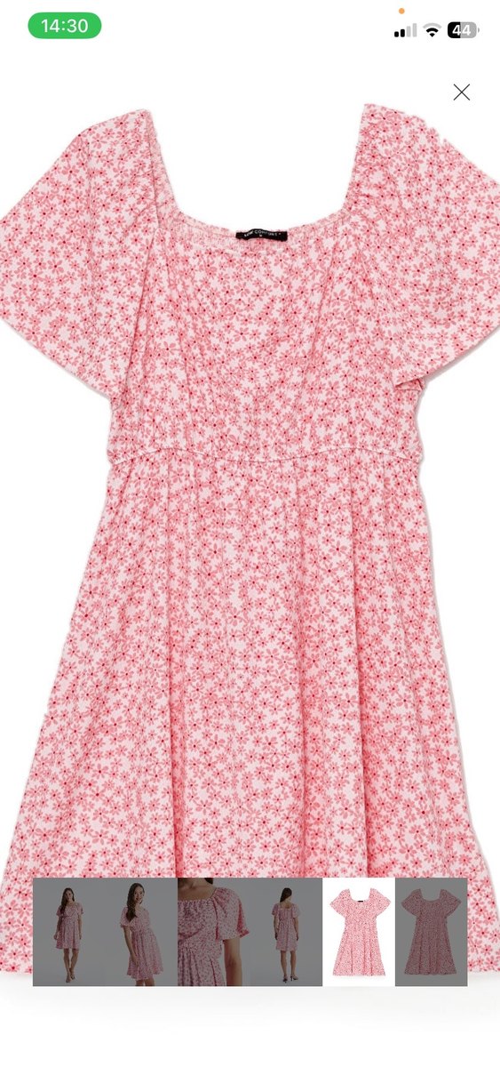 Pembe Pamuk Hamile Midi Elbise, Kısa Kollu, Salaş Kesim - Görsel 3