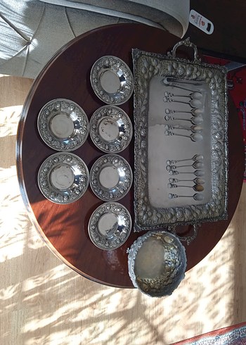 Amerikan Vintage Parlak Gümüş Kaplama Sofra Takımı - Görsel 3