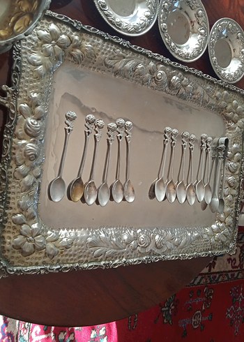 Amerikan Vintage Parlak Gümüş Kaplama Sofra Takımı - Görsel 4