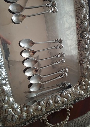 Amerikan Vintage Parlak Gümüş Kaplama Sofra Takımı - Görsel 2