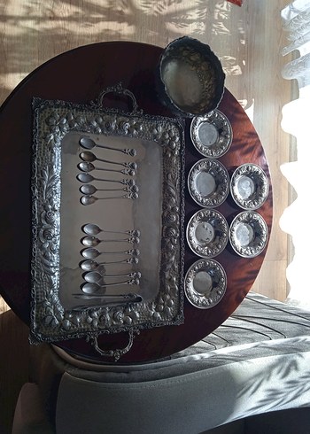 Amerikan Vintage Parlak Gümüş Kaplama Sofra Takımı - Görsel 7