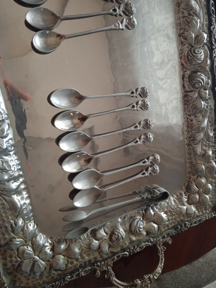 Amerikan Vintage Parlak Gümüş Kaplama Sofra Takımı - Görsel 2