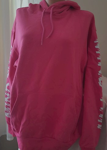 s Beden pembe Renk Kadın Pembe Baskılı Sweatshirt