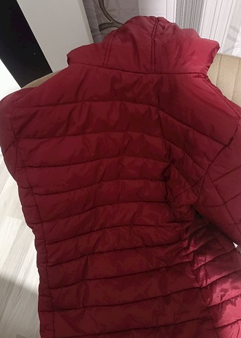 Bordo kadin mont - Görsel 4