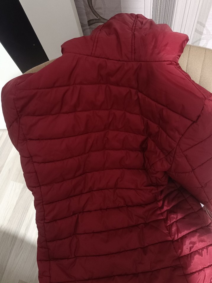 Bordo kadin mont - Görsel 4