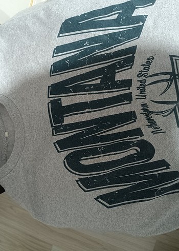 Gri Baskılı Kadın Sweatshirt - Görsel 2