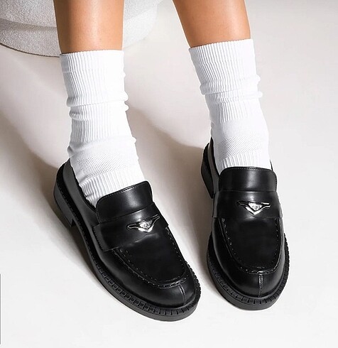 marjin loafer siyah ayakkabı