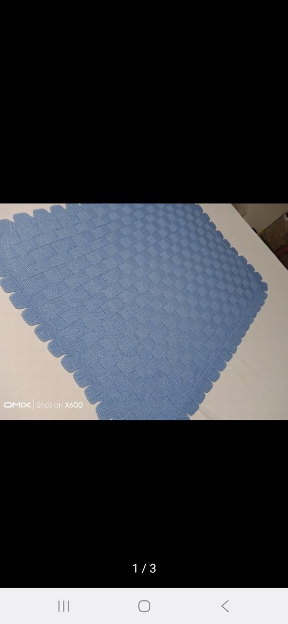 Mavi Örgü  Battaniye - Görsel 3