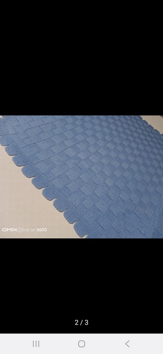 Mavi Örgü  Battaniye - Görsel 2