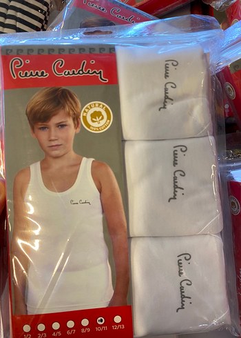 Pierre Cardin 3lü Çocuk Beyaz Baskılı Atlet