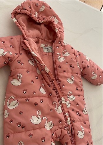 Kız Bebek Pembe Kuğu Desenli Tulum - Görsel 2