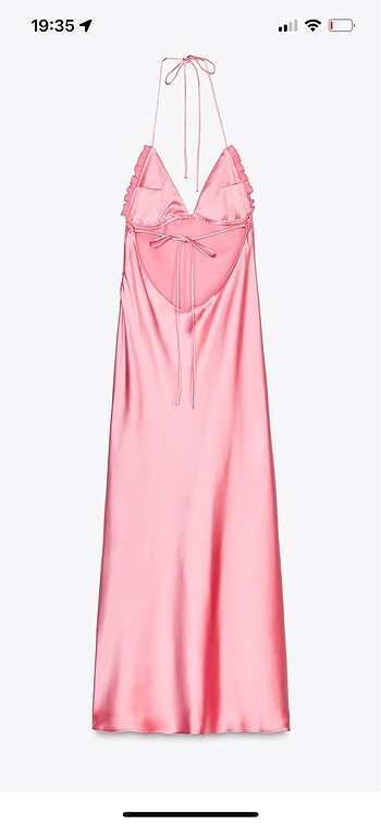 Zara Popüler Zara Pembe Saten Elbisesi