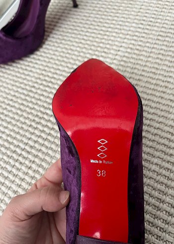 Zara Mor Süet Stiletto Topuklu Kadın Ayakkabı