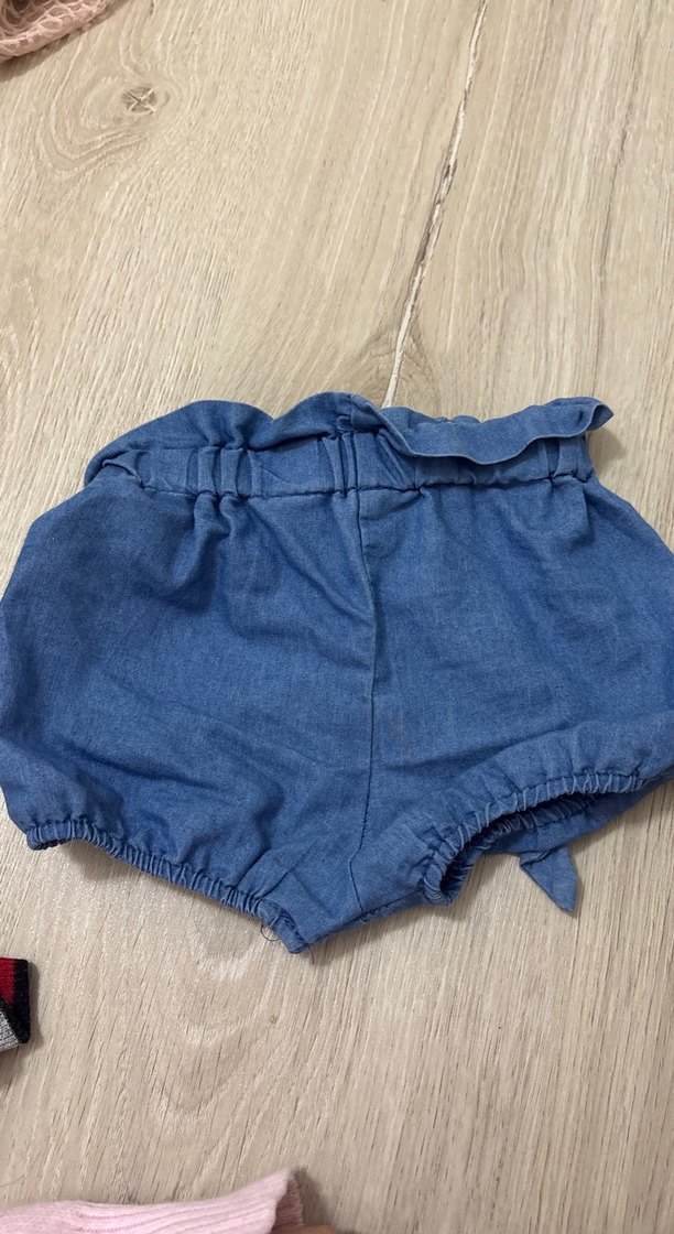 Kemerli Mavi Kız Kot Şort - Görsel 2