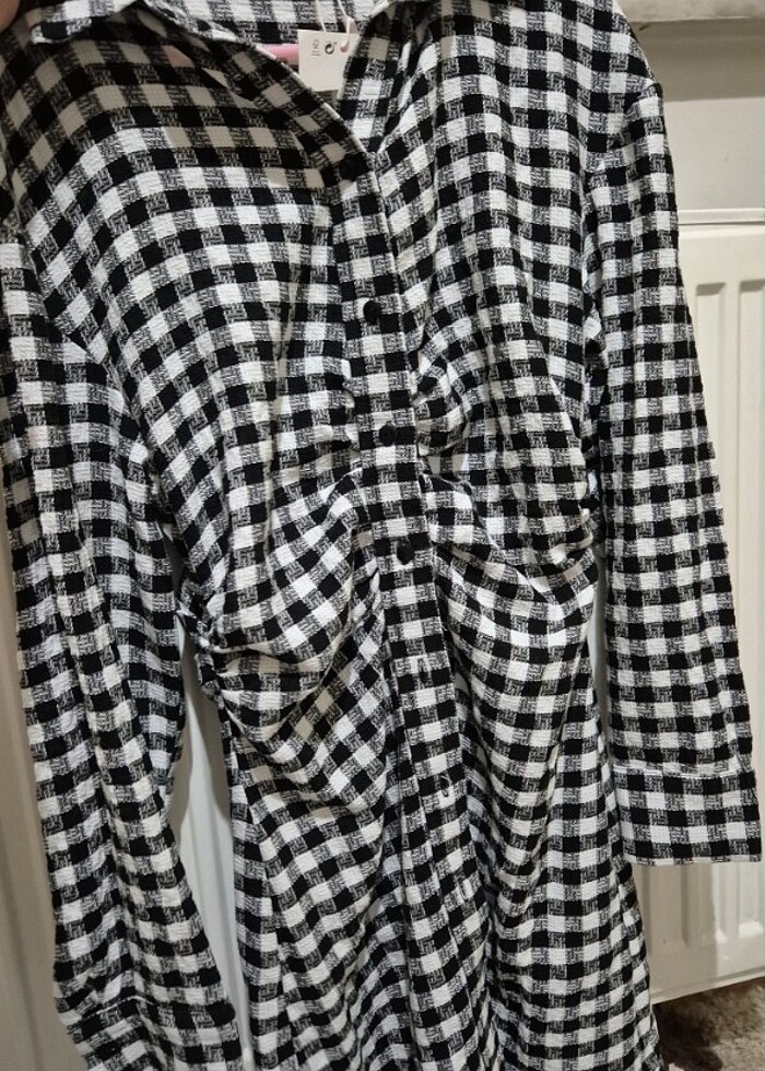 Bershka etiketli gomlek elbise - Görsel 2