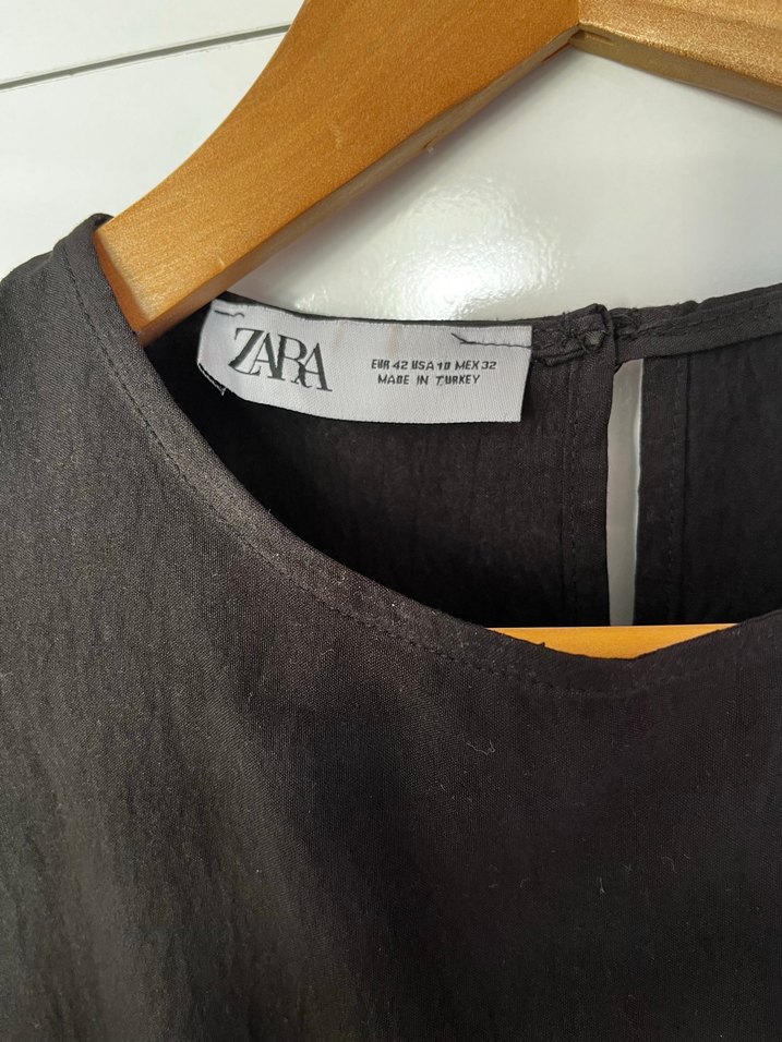 Siyah Keten Salaş Uzun Elbise - Görsel 2