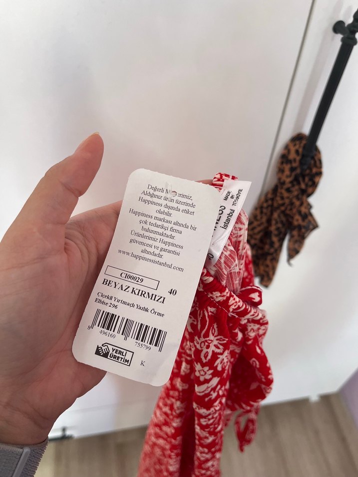 Kırmızı V Yaka Midi Strappy Elbise - Görsel 3