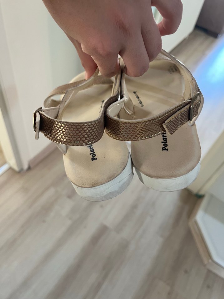 Bej Deri  Kadın Sandalet - Görsel 2