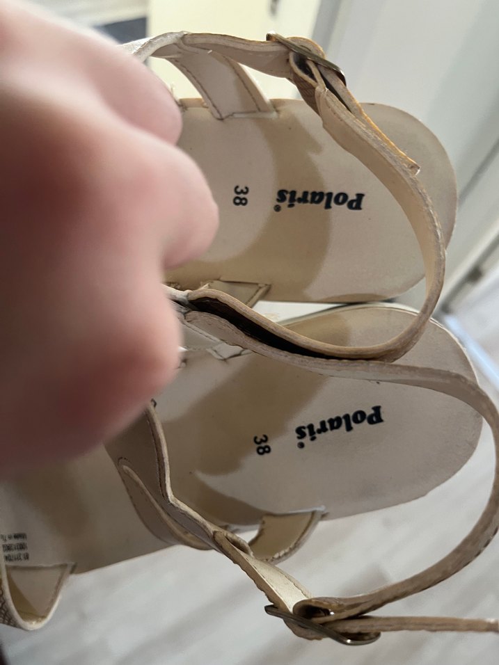 Bej Deri  Kadın Sandalet - Görsel 3