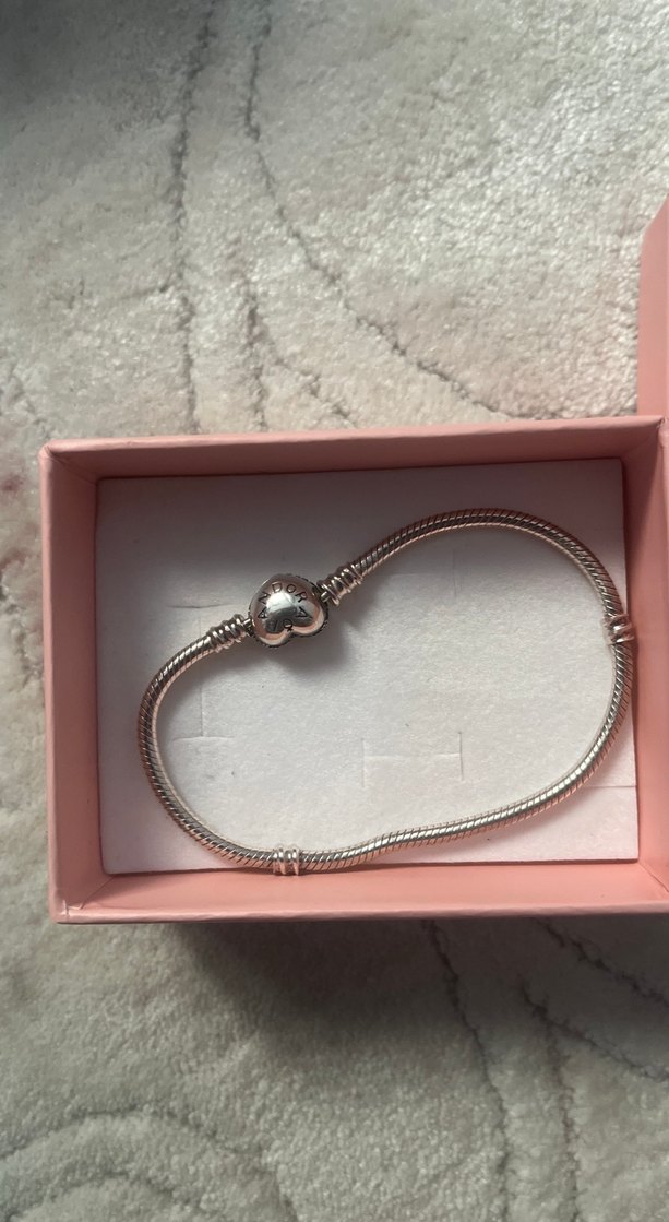 Kalp Detaylı Zincir Bileklik Charmlı ,Kalpli Pandora model - Görsel 2