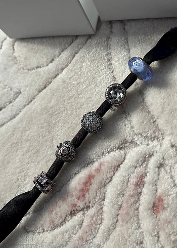 Lila Boncuklu Pandora Bileklik Charm ve - Görsel 2