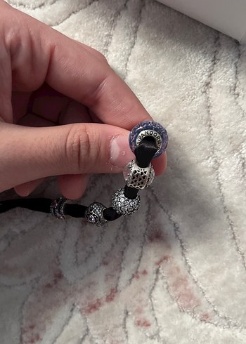 Lila Boncuklu Pandora Bileklik Charm ve - Görsel 4