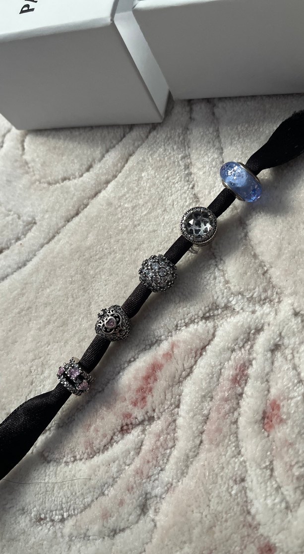 Lila Boncuklu Pandora Bileklik Charm ve - Görsel 2