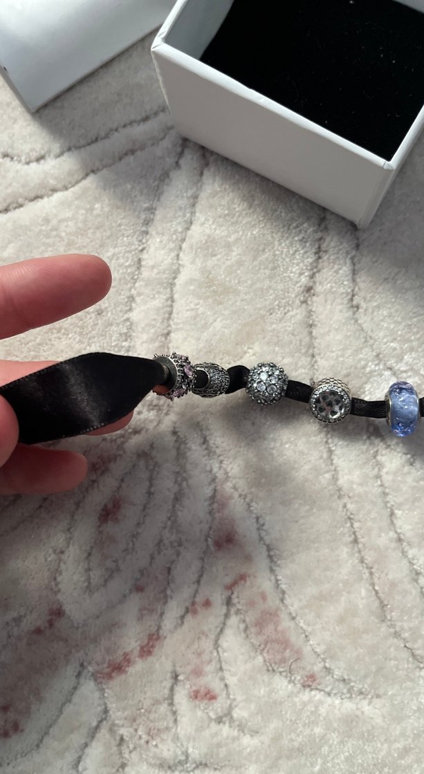 Lila Boncuklu Pandora Bileklik Charm ve - Görsel 5