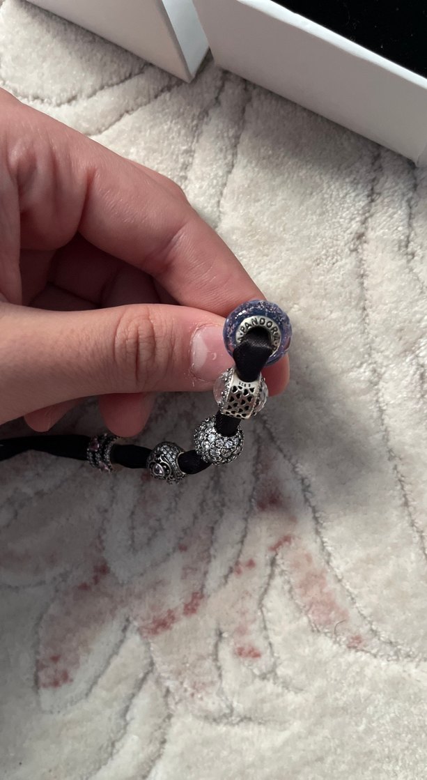 Lila Boncuklu Pandora Bileklik Charm ve - Görsel 4