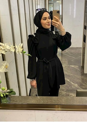 Siyah Kemerli Uzun Kollu Takım