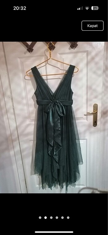 Ilmio Koyu yeşil Ilmio uçuş uçuş elbise