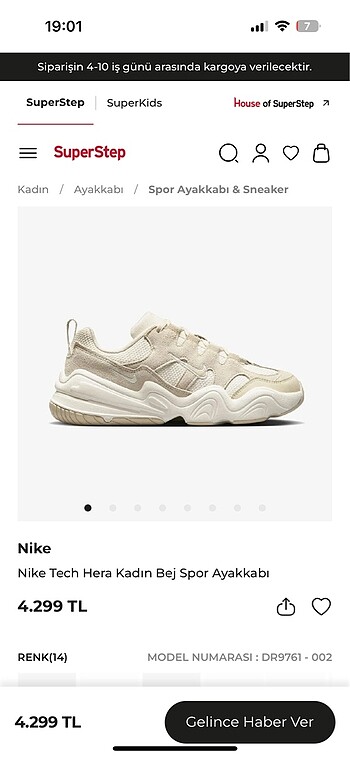 Orjinal Nike Tech Hera ayakkabı 38 beden