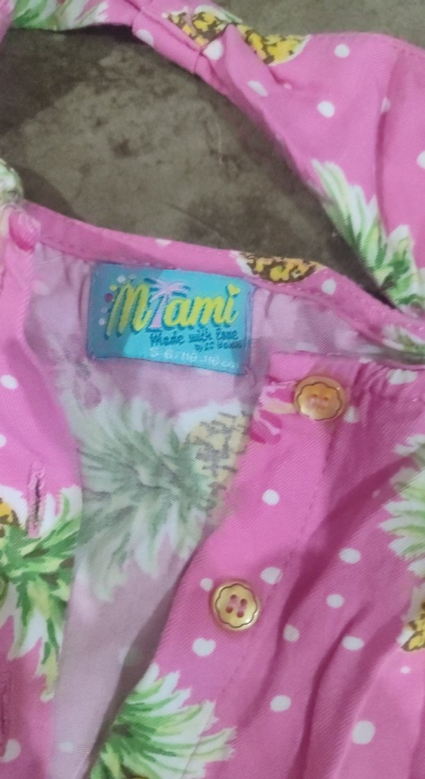 Kız Çocuk Pembe Ananas Desenli Elbise - Görsel 2