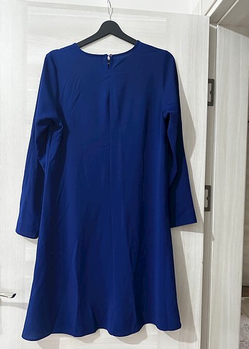 Uzun Kollu Mavi Midi Kadın Tunik - Görsel 2