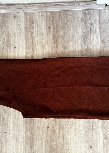 Kahverengi Pilili Kadın Kumaş Pantolon - Görsel 2