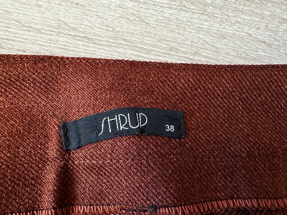 Kahverengi Pilili Kadın Kumaş Pantolon - Görsel 3