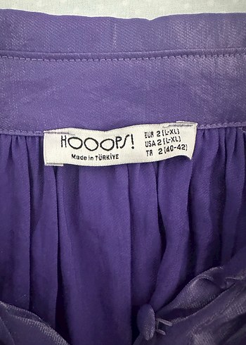 Mor Parlak Uzun Kollu Keten Gömlek - Görsel 3