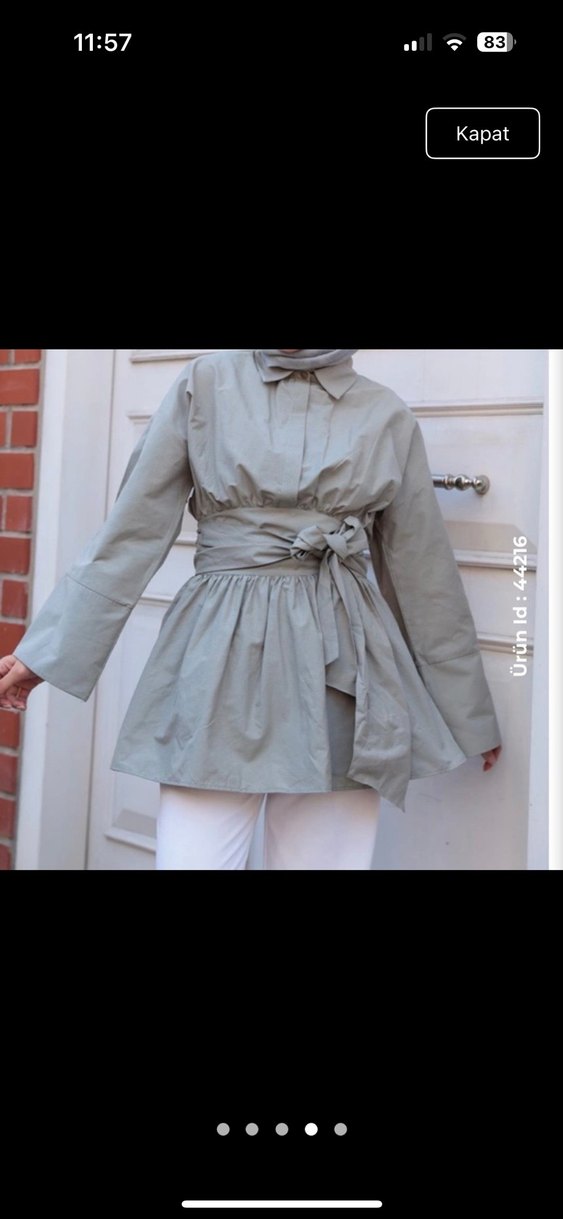 Sarı Kadın Mini Keten Gömlek - Görsel 3