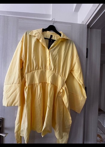 Sarı Mini Keten Gömlek - Görsel 2