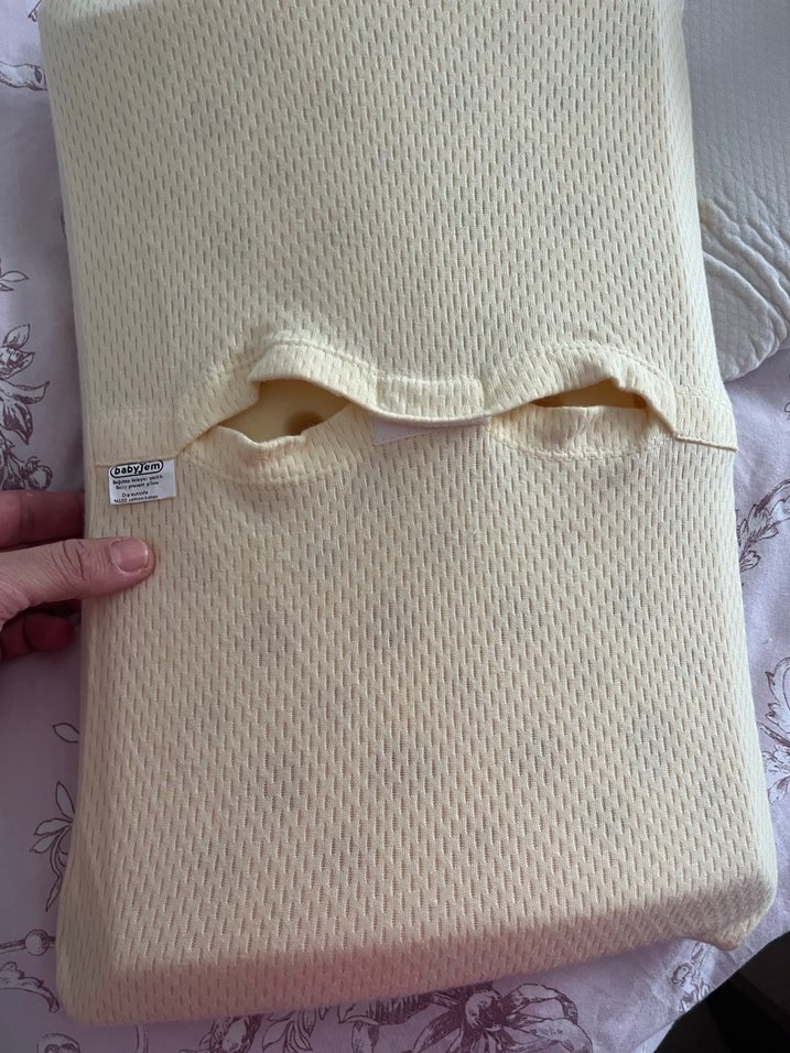 Mavi Çiçek Desenli Bebek Uyku Yatağı - Görsel 4