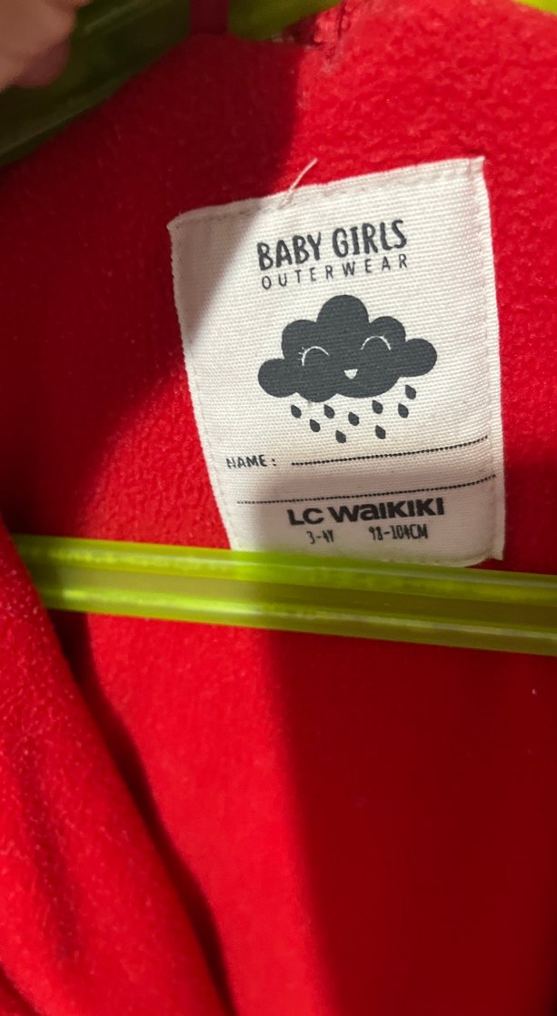 Kırmızı Desenli Fermuarlı kız çocuk Ceketi - Görsel 2