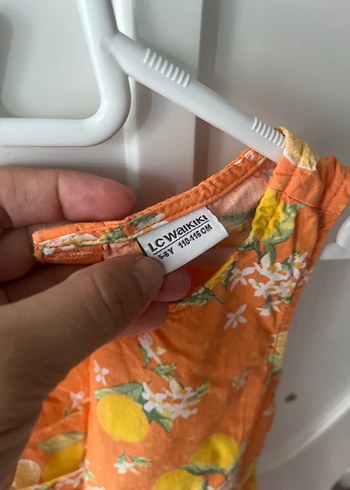 LC Waikiki Turuncu Desenli Kız Çocuk Elbisesi